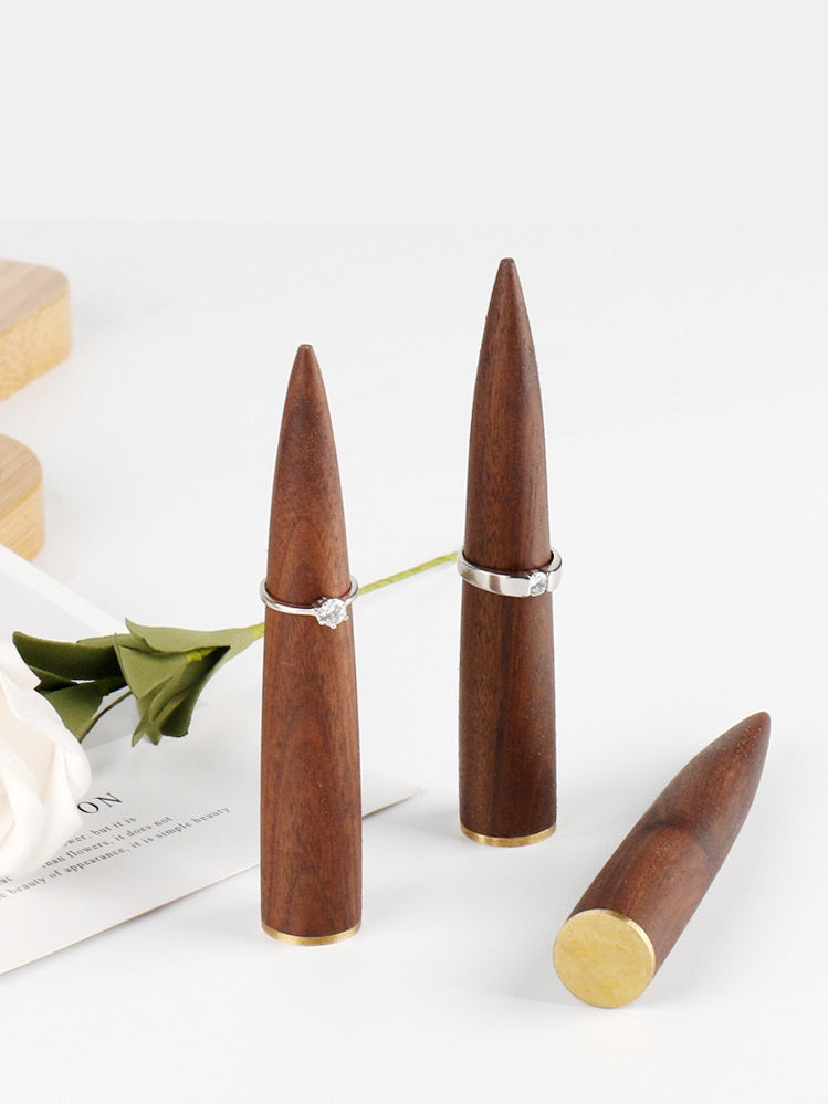 Wood brass ring holder
