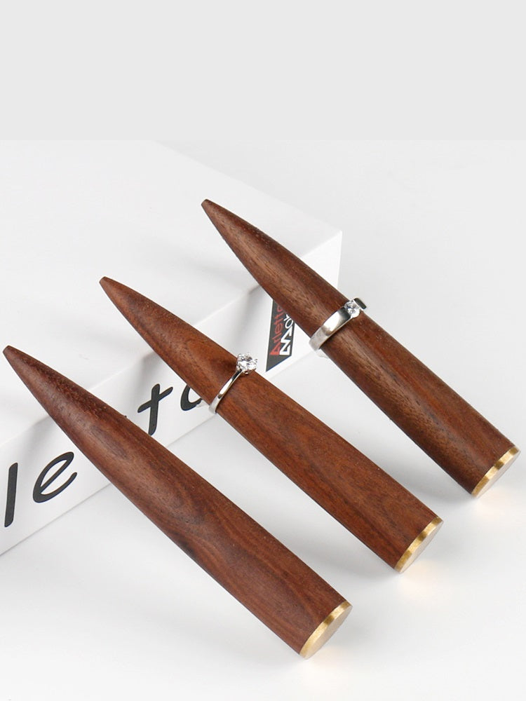 Wood brass ring holder
