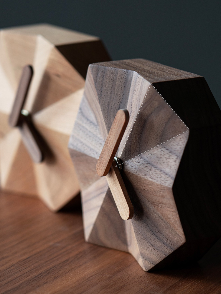 Geometric Wood Clock