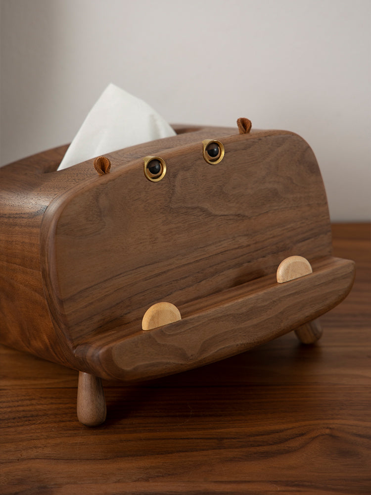 Creative Wooden Mobile Stand & Tissue Box