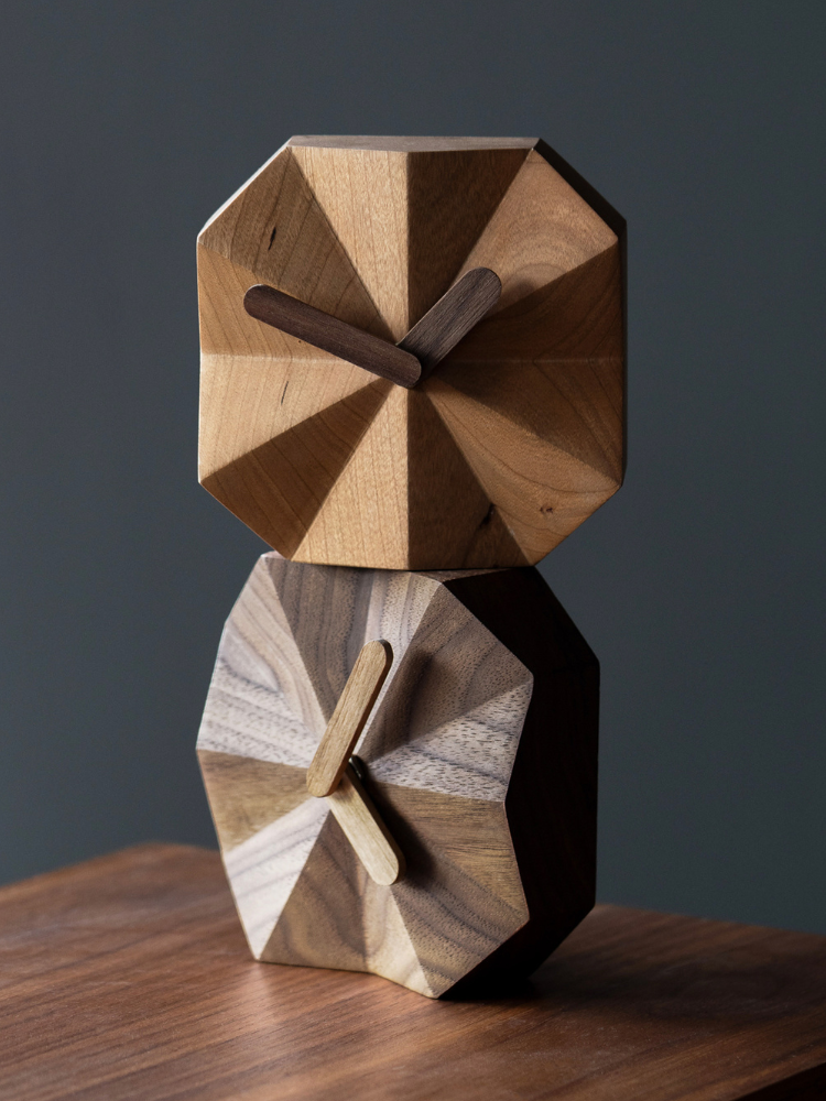Geometric Wood Clock