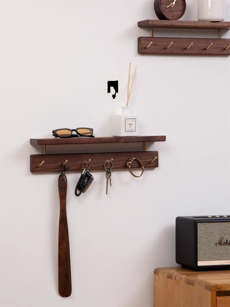 Solid wood wall shelves