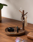 Sophisticated Round Key Tray (Walnut)