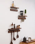 Solid wood wall shelves